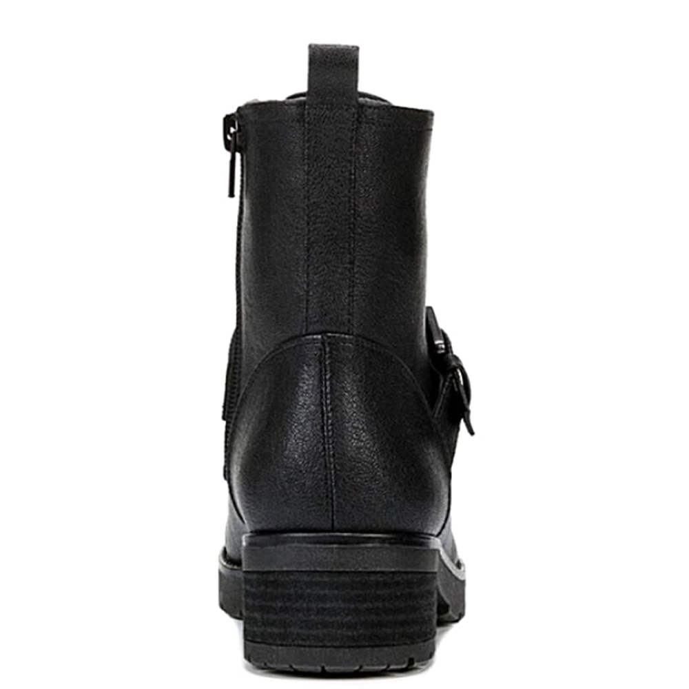 New w/Box Soul By Naturalizer Quaid Faux Leather Buckled Lace-Up Lug Sole Boots - Picture 6 of 8